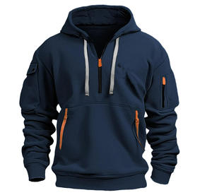 Sudadera Retro de Trabajo para Hombre 2024, Sudadera con Cierre de Cremallera, Múltiples Bolsillos, Sudadera con Capucha, Ropa Casual de Exterior - Product Image 4
