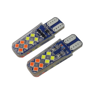 Xe & Xe Máy Led đôi màu Flash T10 Silicone 2025 16smd Red & Blue Flash Burst ánh sáng rộng chỉ số ánh sáng - Product Image 5