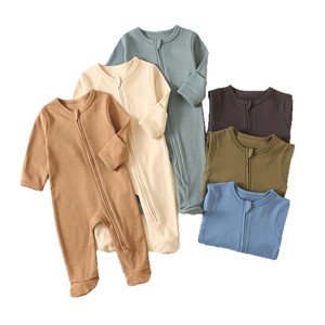 Tuta da bambino autunno manica lunga cerniera tuta da arrampicata neonato <span class=keywords><strong>bambina</strong></span> lavorato a maglia in cotone <span class=keywords><strong>100</strong></span>% tinta unita - Product Image 5