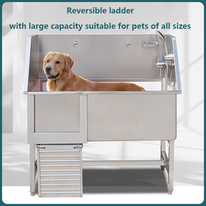 Bak mandi hewan kesayangan dari baja tahan karat, stasiun perawatan profesional untuk anjing kecil/besar (penggunaan DI RUMAH & Salon Hewan Peliharaan) - Product Image 4