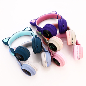 Auriculares Bluetooth V5.0 con cancelación de ruido y Supergraves para niñas, cascos inalámbricos con orejas de gato para videojuegos, Led, 2021 - Product Image 3