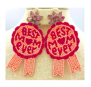 Pendientes de cuentas de semillas de colores para mujer, regalo de joyería hecho a mano para la celebración del Día de la madre, accesorios artesanales de la India - Product Image 5