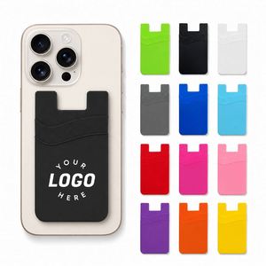 Autocollants promotionnels en silicone pour cartes de crédit, autocollants de protection arrière de téléphone double couche, porte-cartes personnalisé - Product Image 1