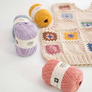 Hilo de Algodón YARNA Crema (150g) Suave, Color Pastel Brillante, Ecológico, Duradero, Agradable al Tacto, Paleta Dulce, Artesanal, Liso - Product Image 4