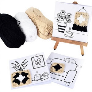 Kit DIY <span class=keywords><strong>de</strong></span> cartes <span class=keywords><strong>de</strong></span> vœux au crochet pour la vente transfrontalière, motifs simples pour les fêtes, mariage/anniversaire - Product Image 1