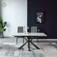 Table à manger extensible au design minimaliste moderne pour la maison, le bureau, l'hôtel, l'appartement, utilisation polyvalente dans le salon