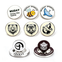 Marqueur de balle de golf en métal personnalisé, marqueurs de golf magnétiques avec support, motif animal, logo, acceptation des commandes OEM, accessoires de golf
