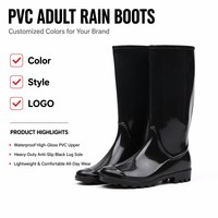 Bottes de pluie antidérapantes pour femmes en PVC, imperméables, résistantes aux acides et aux alcalis, imprimées, bottes Wellington tendance, logo personnalisé disponible