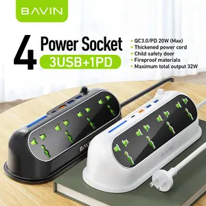 Bavin PC825 auf Lager UK US EU Smart Universal-Verlängerung buchse mit 4 USB-Steckdosen leiste