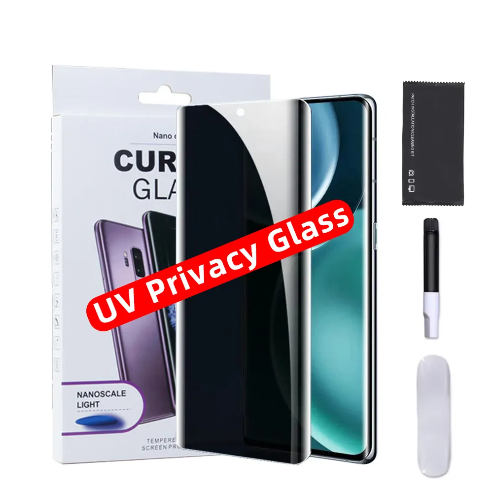 Nano lỏng keo Tempered Glass bảo vệ màn hình sự riêng tư 3D UV cong cho Samsung Galaxy s23ultra S22 note20