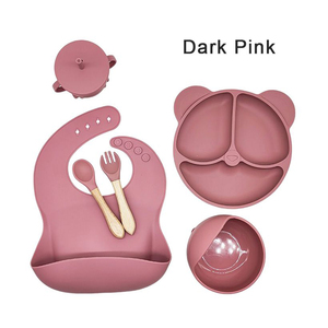 Juego de Vajilla de Silicona para Bebés de 0 a 12 <span class=keywords><strong>Meses</strong></span>, Libre de BPA, Tenedor, Cuchara y Tazón para <span class=keywords><strong>Arroz</strong></span> con Asa - Product Image 1