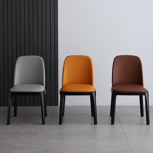 <b>Dining</b> <b>Chair</b> Upholstered Modern Minimalist Style For Home Restaurant Use Gray Orange Coffee Color Options - Product Image 2
