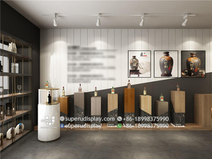 Siêu U Mới Nhất Phụ Kiện Cửa Hàng Thiết Kế Cho Rượu Vang Hiện Đại Cửa Hàng Bán Lẻ Rượu Chai Kệ Gỗ Hiển Thị Lịch Thi Đấu Trung Quốc Bán Buôn - Product Image 4