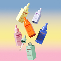 Flacon de sérum pour soins de la peau en verre coloré avec logo personnalisé, 20 ml, 30 ml, carré, luxueux, vide, flacon compte-gouttes pour huile essentielle cosmétique givré