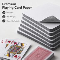 Papier pour cartes de poker 270-330 g/m² à noyau noir ou bleu, en rouleau/feuille, pour cartes de jeu de poker, taille personnalisée, haute opacité, fourniture d'usine