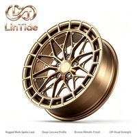 Rines de Aleación Forjada en Bronce Mate Multirradio de 18-24 Pulgadas para Todoterreno, Modificación de Rines para SUV