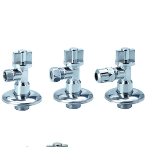Robinet d'angle en laiton LD pour salle de bain ou cuisine, eau chaude et froide, corps en laiton chromé, tige en laiton, arrêt rapide, ouverture rapide - Product Image 1