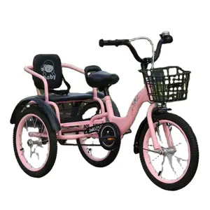 OYT prezzo a buon mercato fabbrica doppi sedili 16 pollici 3 ruote bici biciclette walker gemelli bambino triciclo trike per bambini bambini due baby baby baby baby baby