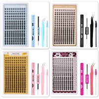 Extensions de cils en grappe DIY en gros, 768 pièces, longueurs mixtes, cils individuels doux et naturels, faux cils