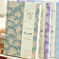 Carnet A5 à couverture rigide vintage motif nuage pour étudiants, prise de notes, journal artistique, journal recouvert de tissu, petit carnet
