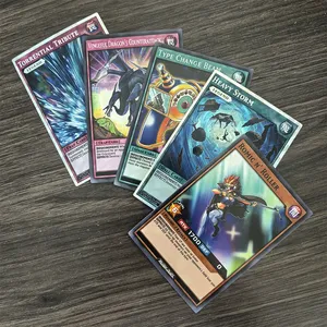 DIY 144 cartes neuves <span class=keywords><strong>Yu</strong></span>-<span class=keywords><strong>Gi</strong></span>-<span class=keywords><strong>Oh</strong></span>! Rush Duel, collection classique de cartes de duel, yeux rouges et bleus, Yugioh, holographique brillant, cuir véritable - Product Image 6