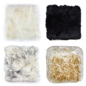Coussins de <span class=keywords><strong>chaise</strong></span> en peau d'agneau Taille universelle Housses de <span class=keywords><strong>chaise</strong></span> et de siège de voiture en peau de mouton Coussins de canapé en laine moelleuse - Product Image 4