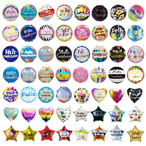 Palloncini in Foil Circolari Spagnoli da 18 Pollici per <span class=keywords><strong>Compleanno</strong></span>, Decorazioni per Feste in Spagnolo con <span class=keywords><strong>Animali</strong></span> e Piante, Vari Colori, Vendita all'Ingrosso - Product Image 1