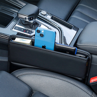 Organisateur de vide-espaces pour siège de voiture YECAI, boîte de rangement latérale en cuir PU, accessoires universels pour l'intérieur de la voiture