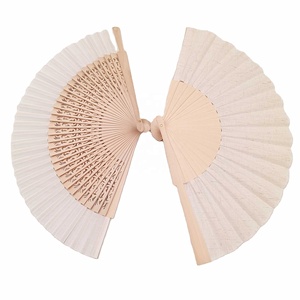 Listo para enviar, venta al por mayor, ventilador de mano para mujer, ventilador de tela de madera Natural, ventilador de mano para fiesta Rave para mujer - Product Image 2