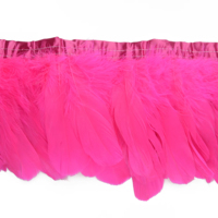 15-20cm néon jaune prix compétitif fait à la main oie Nagorie plume Strung frange 5-8 ''pour la décoration de fête de carnaval