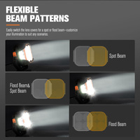 LIGHTFOX Phare LED combiné 5 pouces 128W pour tout-terrain, projecteur de travail LED 4x4, éclairage spot LED
