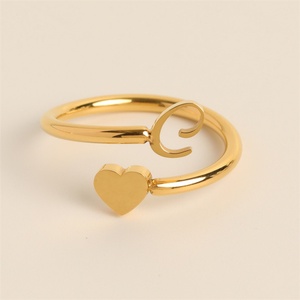 Anillos de Acero Inoxidable con Letras y Corazones para Mujer, Joyería Fina de Moda - Product Image 5