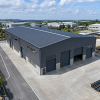 Entrepôt commercial en structure métallique préfabriquée, atelier métallique préfabriqué résistant aux intempéries, garage de stockage, bâtiment industriel