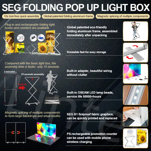 Lingtong khung nhôm 10S lắp ráp độ phân giải cao seg vải dệt LED quảng cáo hộp đèn có thể gập lại seg vải hộp Đèn - Product Image 2