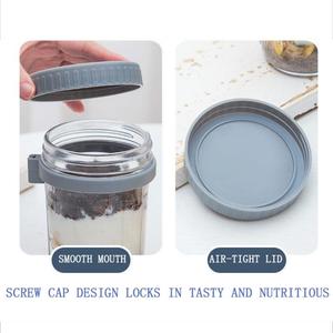 Pot de conservation alimentaire classique de 350 ml, en verre Mason, à large ouverture, hermétique, pour flocons d'avoine, yaourt, lait, avec cuillère - Product Image 4