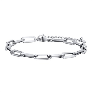 DIY logo Metal Tags Bracelet Stainless Steel Link Chain Bracelets <b>for</b> <b>Men</b> - Product Image 1