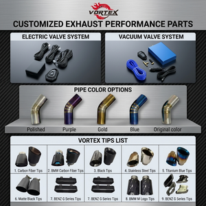 Système d'échappement Catback en acier inoxydable Vortex Performance compatible avec BMW Série 2 F22 218i 220i 2014-2024, amélioration du son, tuyau de silencieux - Product Image 6