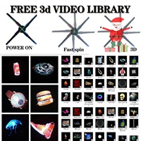 Projecteur Holographique 3D Missyou, Ventilateur LED Holographique pour Plafond, Vitrine, Bar, Casino, Affichage Publicitaire pour Fêtes, Modèle de 45 cm de Diamètre