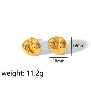 Geometric <b>Titanium</b> Steel Stud Earrings 18k Gold Plated Stainless Steel Ear Posts For Fashion Jewelry TE6734 - Product Image 4