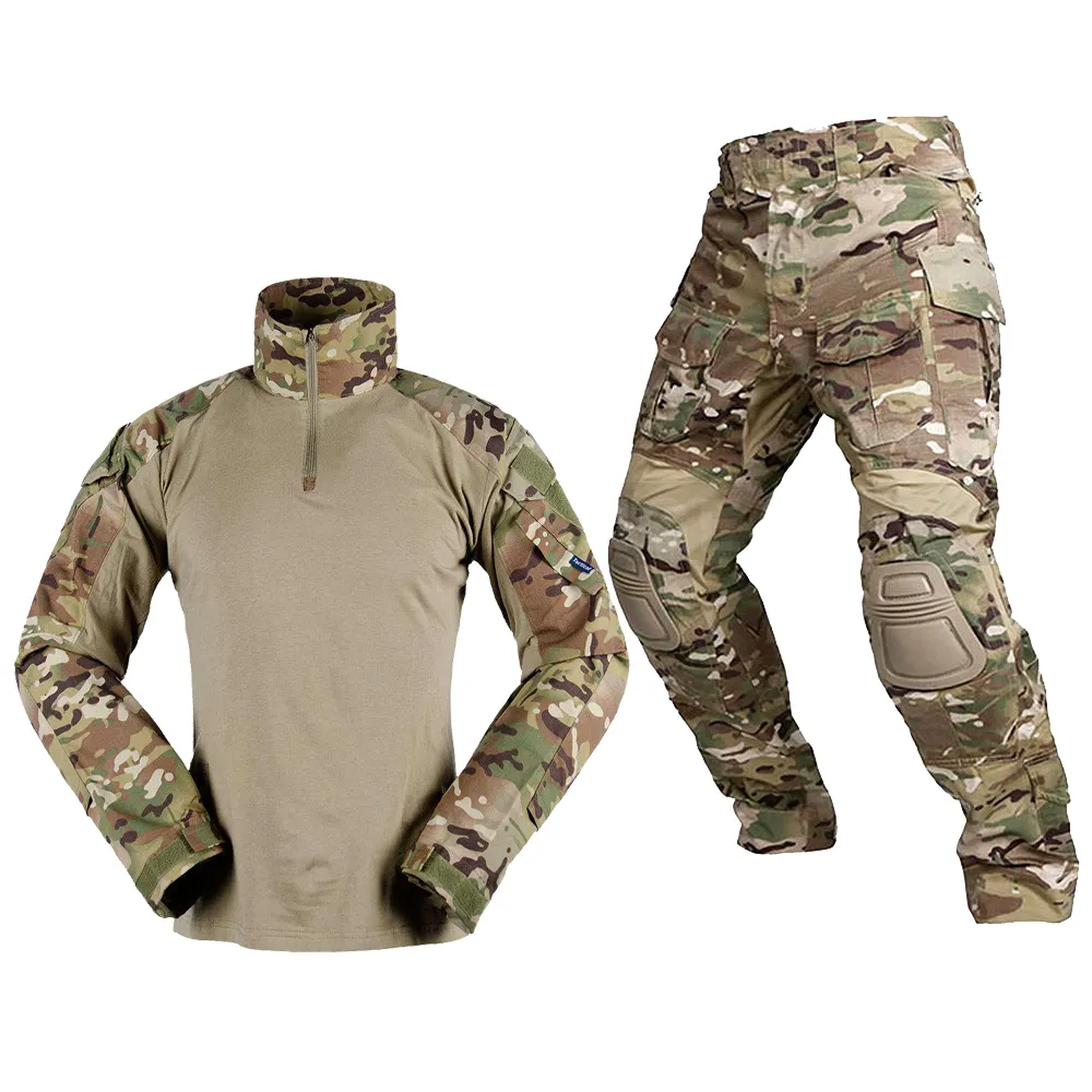 G3 Camouflage vêtements tactiques pantalons grenouille combinaison de Combat Multicam uniforme tactique avec genouillères