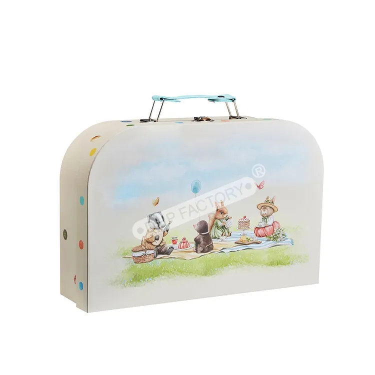 Fantaisie impression personnalisée luxe enfants jouet cadeau emballage carton nouveauté mignon bébé valise boîte avec poignée