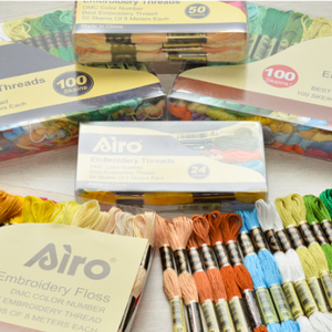 24PCS mỗi hộp 482 Màu sắc Airo Cross Stitch thêu chủ đề chất liệu sợi bông tự làm - Product Image 4