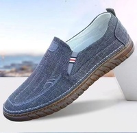 BAEWOON B12 Chaussures de travail en toile de style ancien de Pékin de haute qualité, respirantes, pour hommes, chaussures décontractées confortables avec semelle en PVC, chaussures de marche