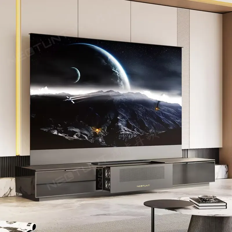 Customization Service Nectunt R20 Invisible Home Cinema Laser TV Motorized Cabinet with Floor Rising Screen Projector Cabinet