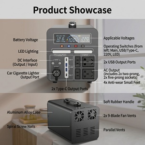 Centrale Électrique Solaire Portable 110V 1000W pour Camping Extérieur, Alimentation d'Urgence 220V pour Camping en Plein Air - Product Image 5
