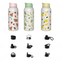 Bouteille d'eau isolée en acier inoxydable avec infuseur à thé et couvercle en paille Tasse de voyage étanche pour garder les boissons chaudes et froides
