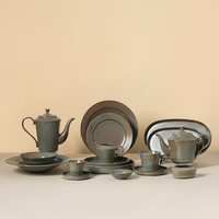 Service de table rustique PITO en grès céramique et porcelaine, assiettes vintage pour restaurant et hôtel