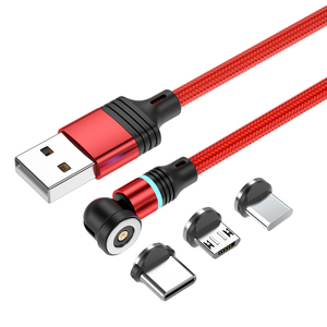 Carga magnética 3 en <span class=keywords><strong>1</strong></span> línea de cable USB tipo C cable OEM logo paquete 540 rotación USB tipo C cables NEGRO rojo verde gris azul - Product Image 4
