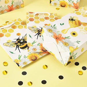 Sacs cadeaux pour enfants filles abeille miel fournitures de fête d'<span class=keywords><strong>anniversaire</strong></span> bonbons friandises <span class=keywords><strong>Goodies</strong></span> faveurs sacs avec poignée - Product Image 5