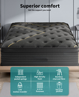 Matelas hybride de luxe en mousse haute densité pour hôtel Euro orthopédique avec ressort ensaché de haute qualité, design moderne, caractéristique compressée